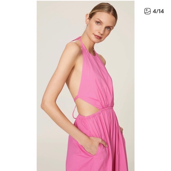 STAUD Apfel Cutout Maxi Dress - Pink Size M - Picture 3 of 11